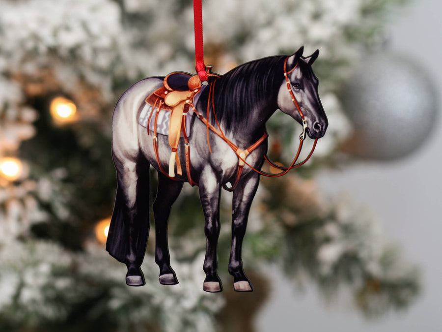 Grulla Western Ranch Horse Christmas ornament by Classy Equine
