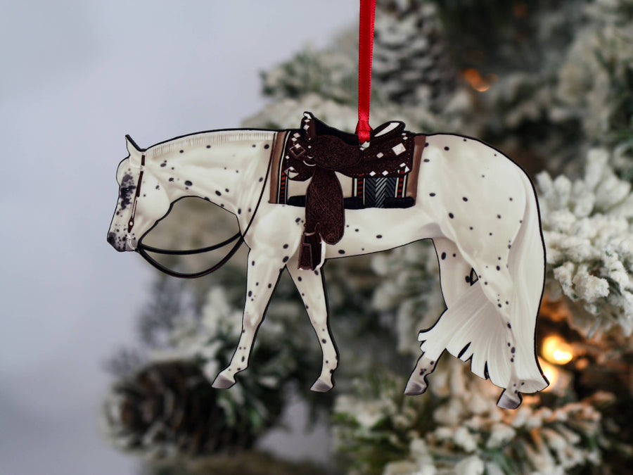 Leopard Appaloosa Western horse Christmas ornament by Classy Equine