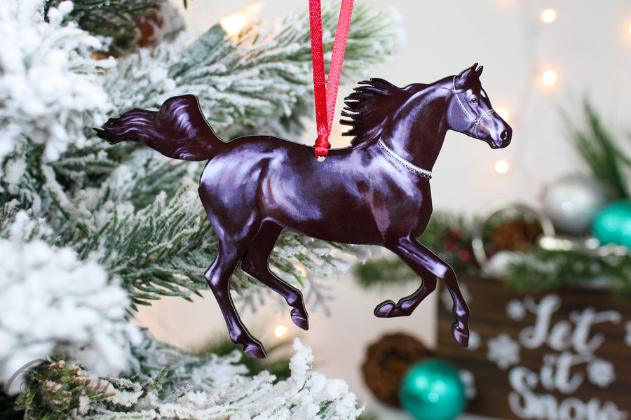 Christmas Black Arabian Horse Ornament