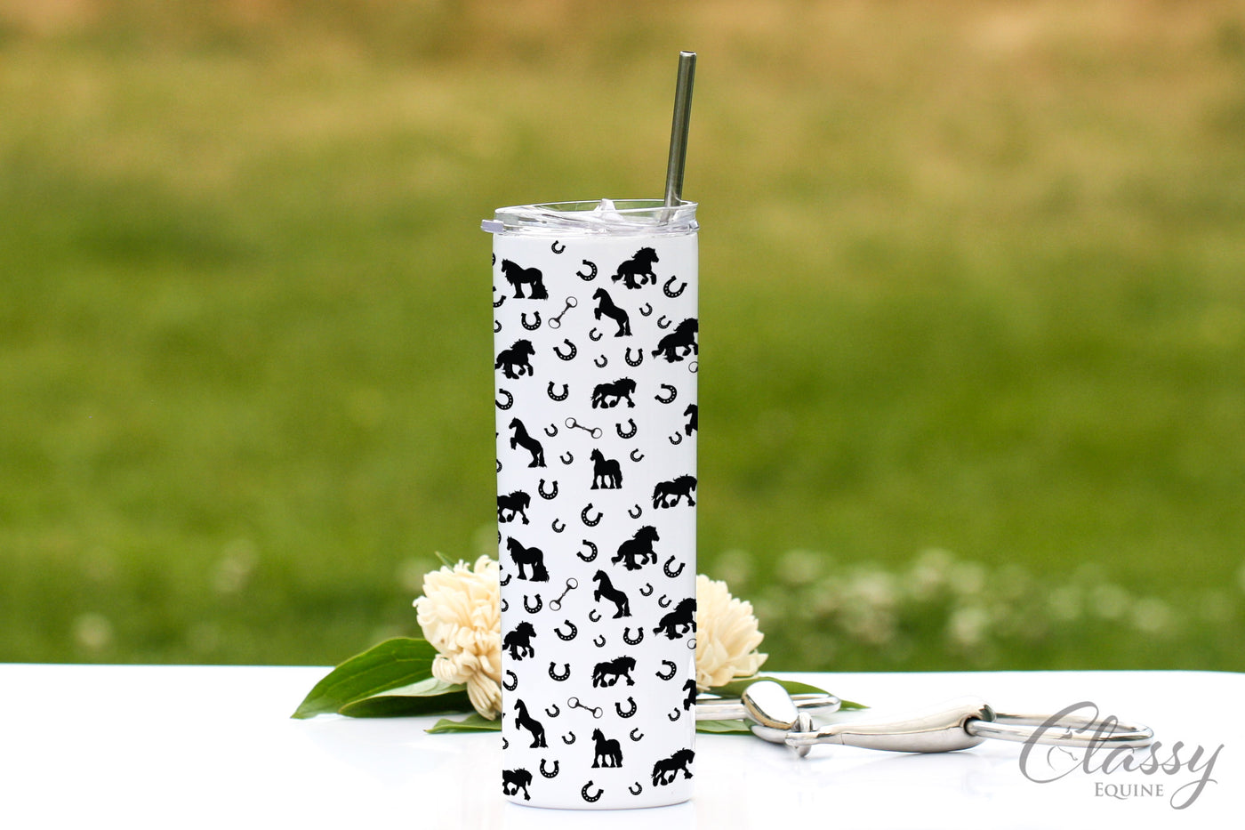 Gypsy Horses All Around, 20 oz Skinny Tumbler with Straw