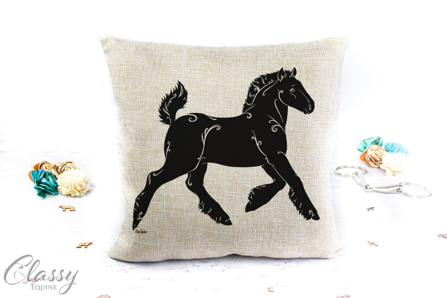 Gypsy Horse Pillow Cover - Gypsy Horse Foal