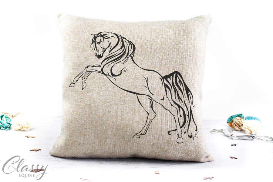 Arabian Horse Pillow Cover - Rearing Breathless