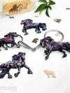Set of 4 Friesian Horse Ornaments