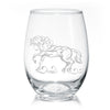 Elegant Friesian Horse Stemless Wine Glasses