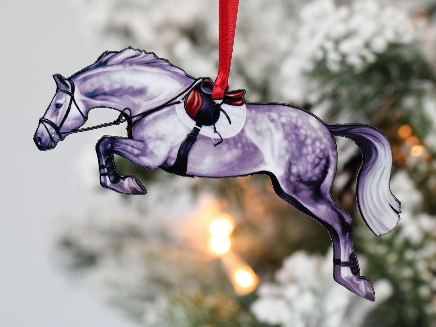 Jumping Horse Ornaments - Gray Hunter Jumper