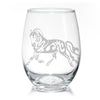 Trotting Fjord Horse Stemless Wine Glasses