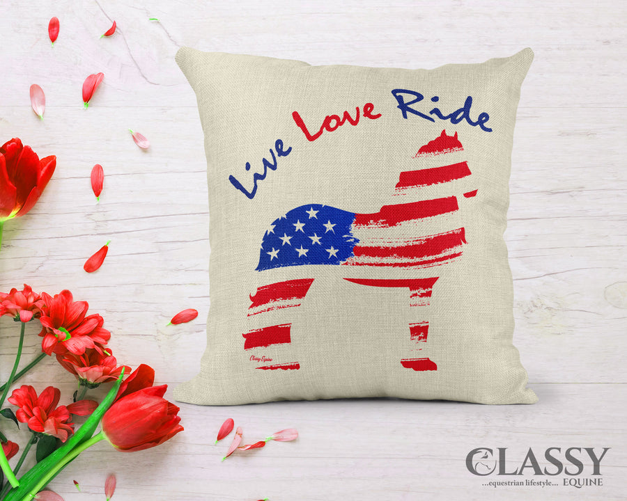Friesian Horse Pillow Cover - Friesian Live Love Ride