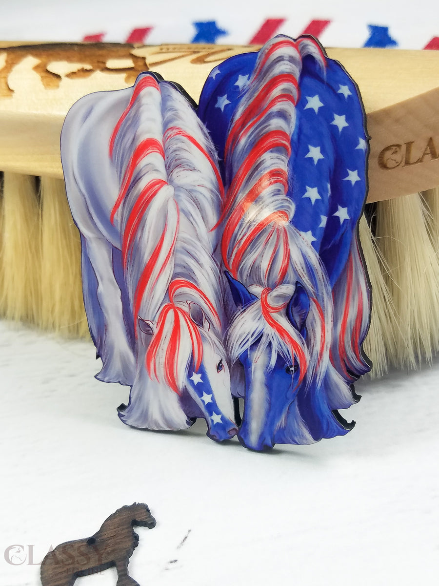 Patriotic Yearling BFF Gypsy Horses Ornament