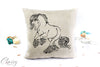 Gypsy Cob Horse Pillow Cover - Delighted Rearing Gypsy Horse