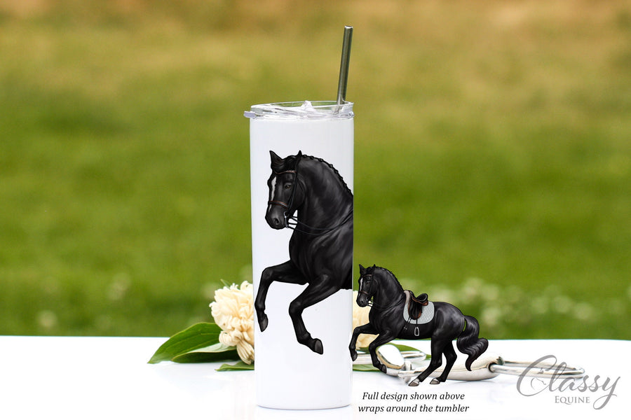 Sport Horse Tumbler with Straw, Dressage Horse Gifts, Dressage Horse Decor, Sport Horse Travel Mug, Equestrian Tumbler, Equestrian Gifts