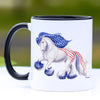Patriotic Cantering Gypsy Horse Coffee Mug - 11 oz