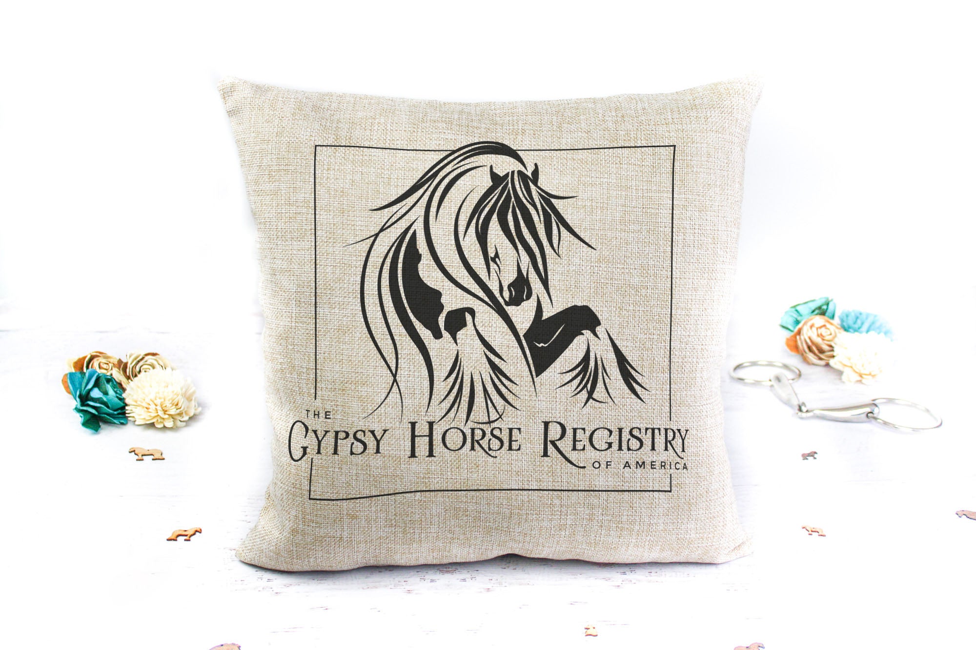 Gypsy Horse Registry of America - GHRA Logo Throw Pillow Cover