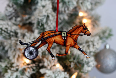 Standardbred Race Horse Ornament - Trotting Harness Racing Horse Ornament