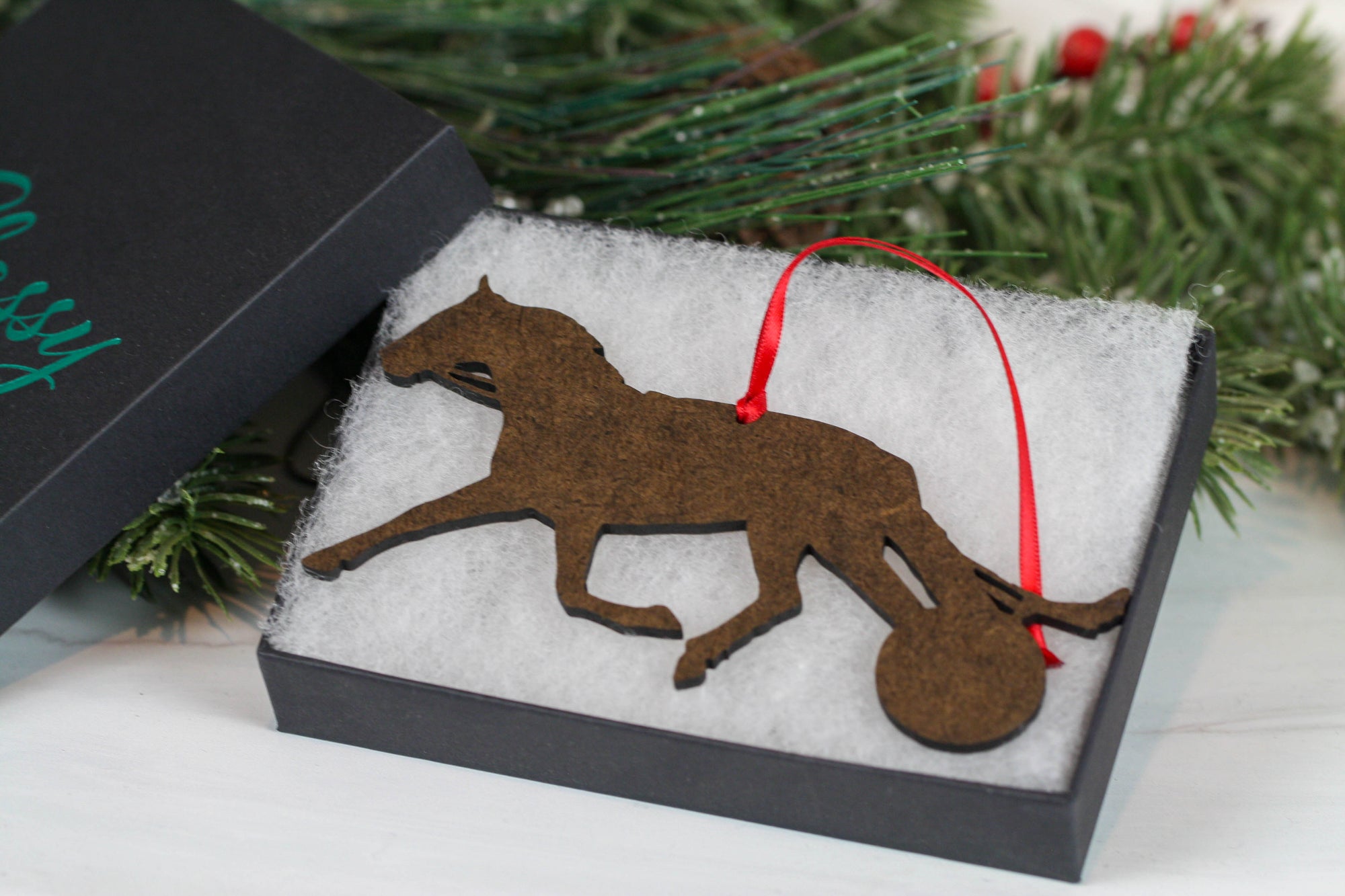 Standardbred Race Horse Ornament - Trotting Harness Racing Horse Ornament