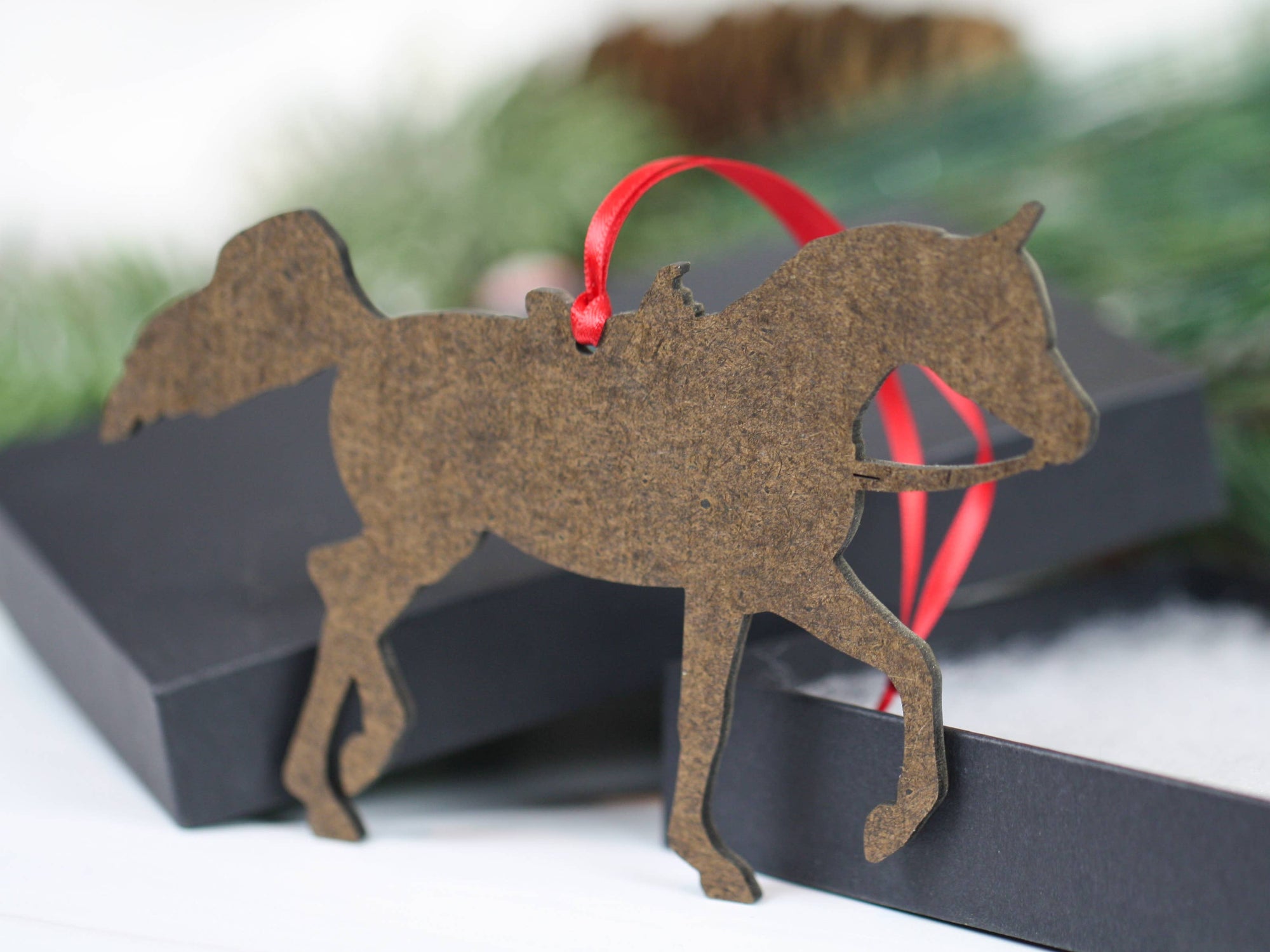 Bay Western riding Arabian horse Christmas ornament by Classy Equine