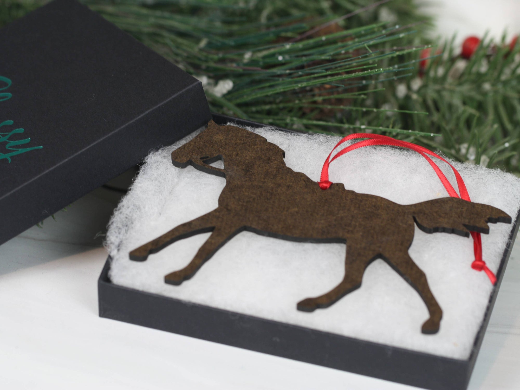 Chestnut Arabian endurance horse Christmas ornament by Classy Equine