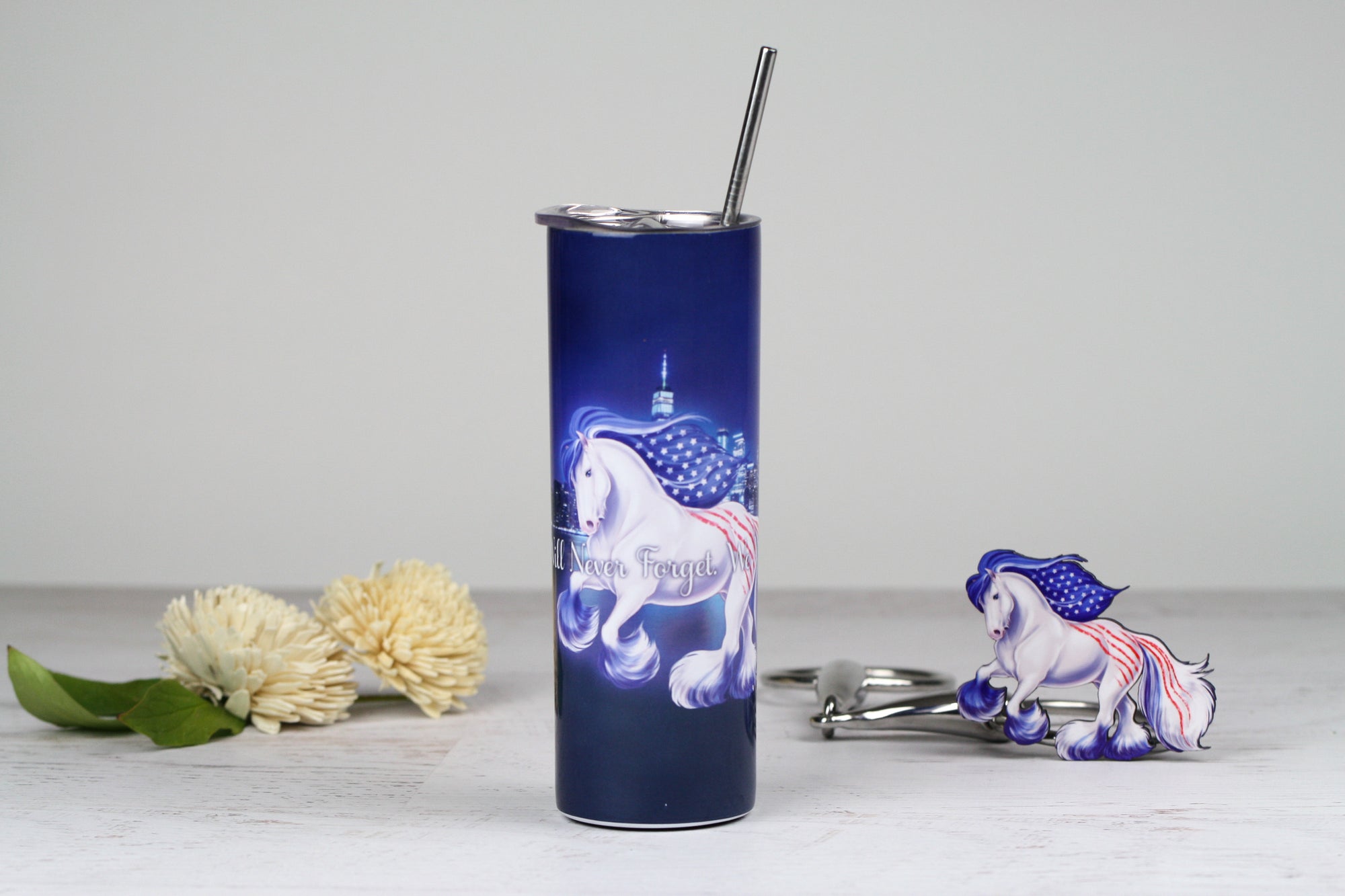 9-11 Tribute - We Will Never Forget. We Will Remember. Gypsy Horse Tumbler