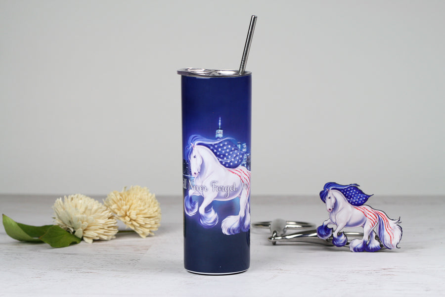 9-11 Tribute - We Will Never Forget. We Will Remember. Gypsy Horse Tumbler