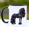 Autumn Leaves Friesian Horse Coffee Mug - 11 oz