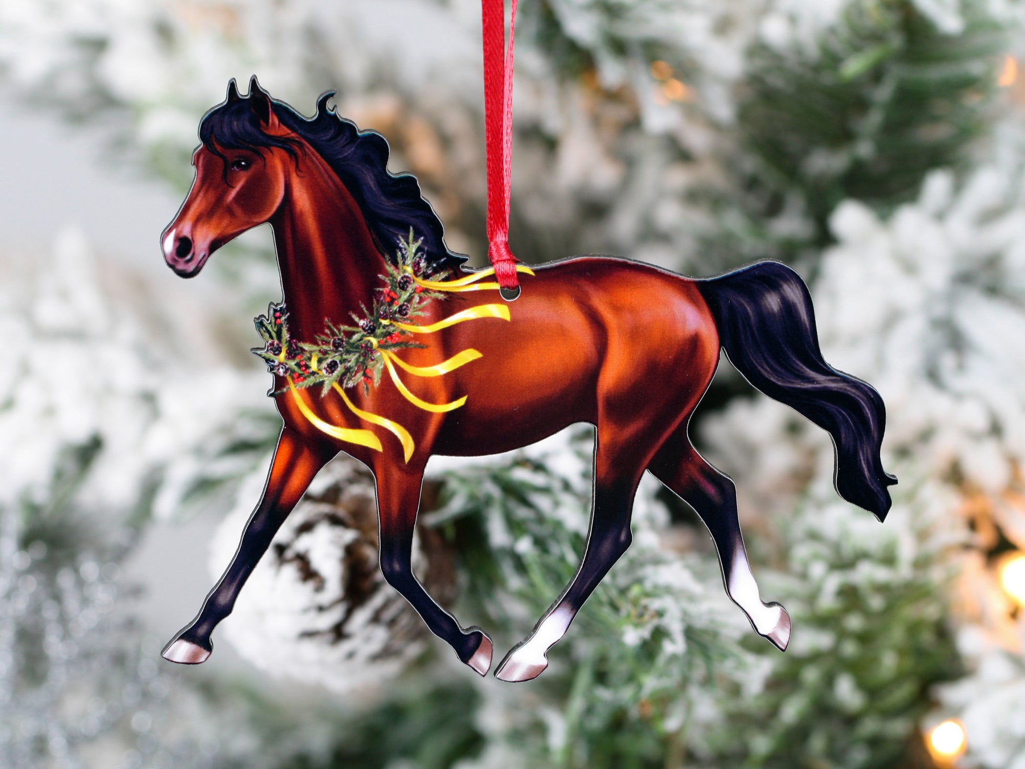 Bay Arabian Horse Christmas Ornament