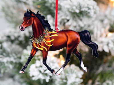 Bay Arabian Horse Christmas Ornament