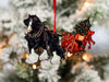 Black Gypsy Cob Horse Christmas Ornament - Gypsy Horse Sleigh