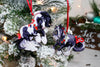 Tobiano Gypsy Cob Horse Christmas Ornaments Set of 2