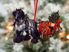 Gypsy Cob Horse Christmas Ornament - Blue Roan Gypsy Horse Sleigh