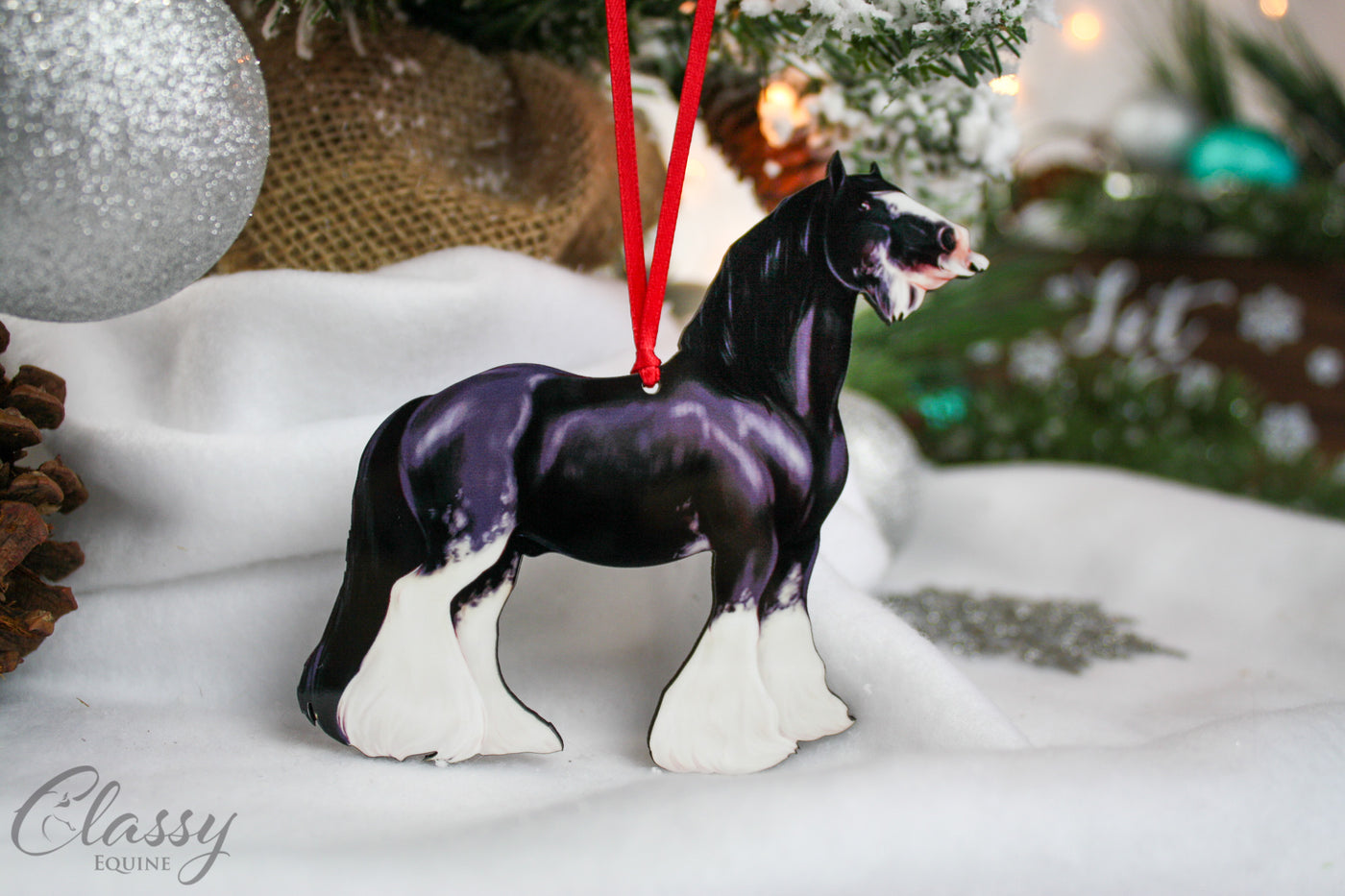 Gypsy Horse Legends Collection - Bullseye a Legendary Gypsy Cob Horse Ornament