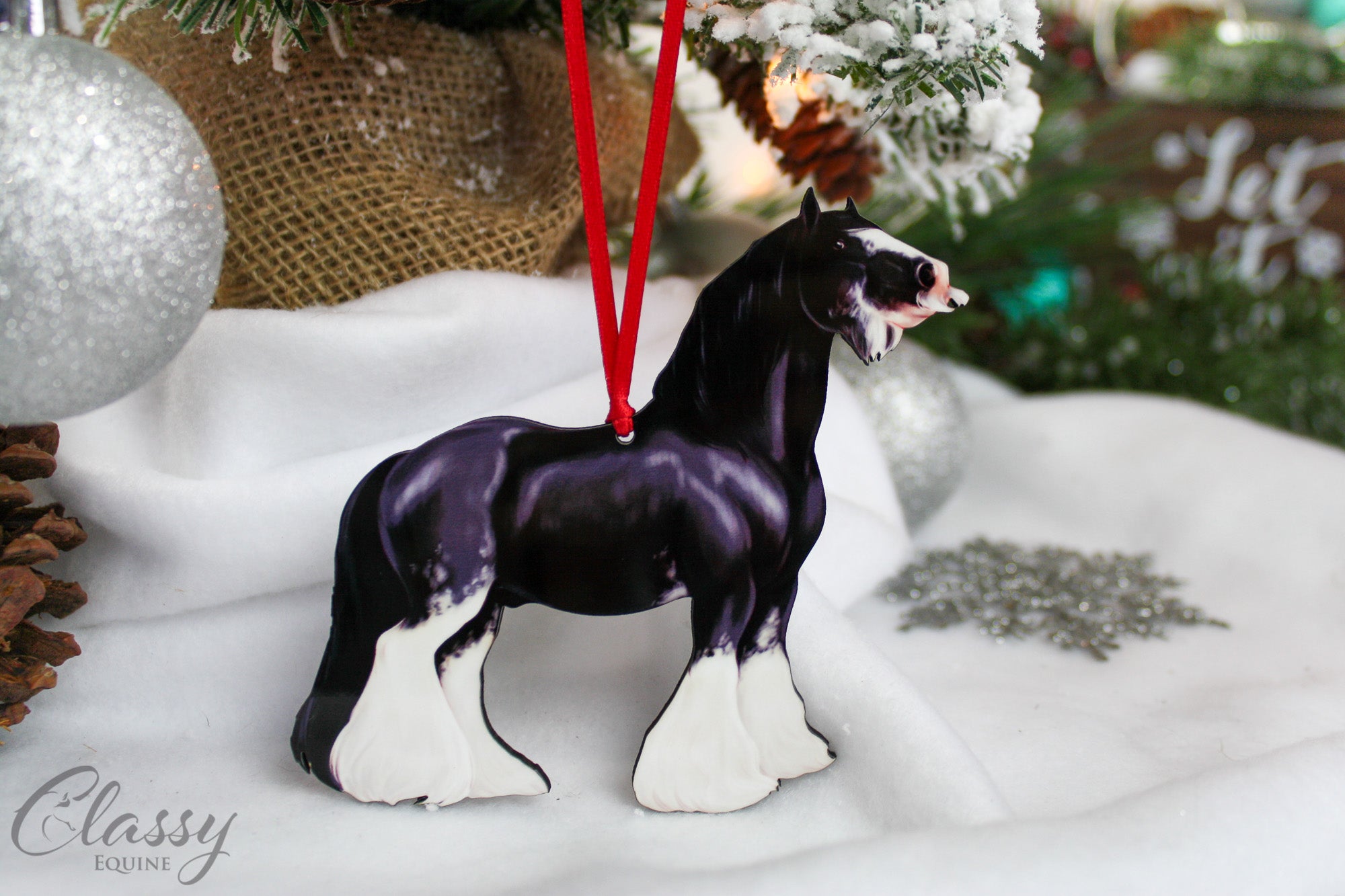 Gypsy Horse Legends Collection - Bullseye a Legendary Gypsy Cob Horse Ornament