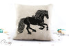 Friesian Horse Pillow Cover - Delighted Friesian Horse