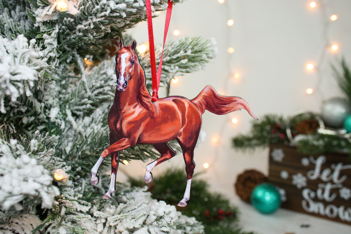 Chestnut Arabian Horse Christmas Ornament Classy Equine