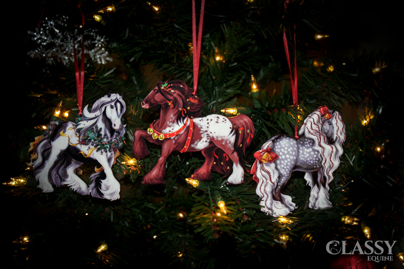 Gypsy Vanner Horse Christmas Ornaments - Gypsy Horse Set