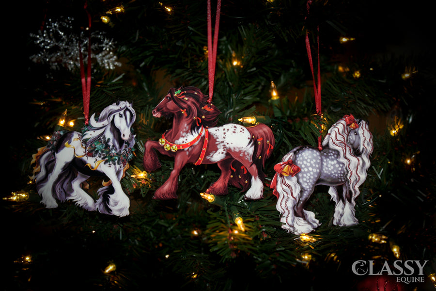 Gypsy Vanner Horse Christmas Ornaments - Gypsy Horse Set