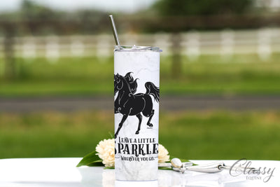 Leave a Little Sparkle Wherever You Go - Arabian Horse, 20 oz Skinny Tumbler with Straw