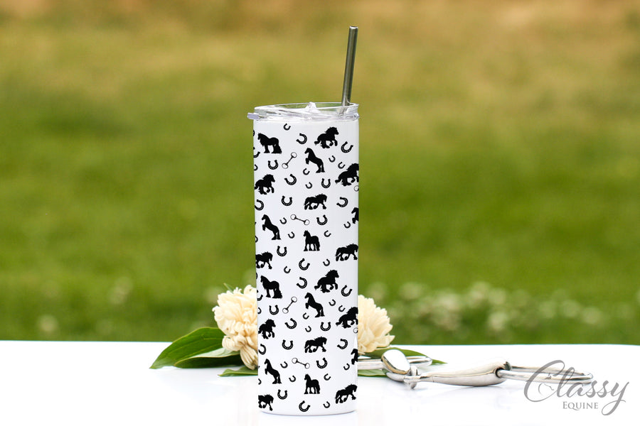Gypsy Horses All Around, 20 oz Skinny Tumbler with Straw