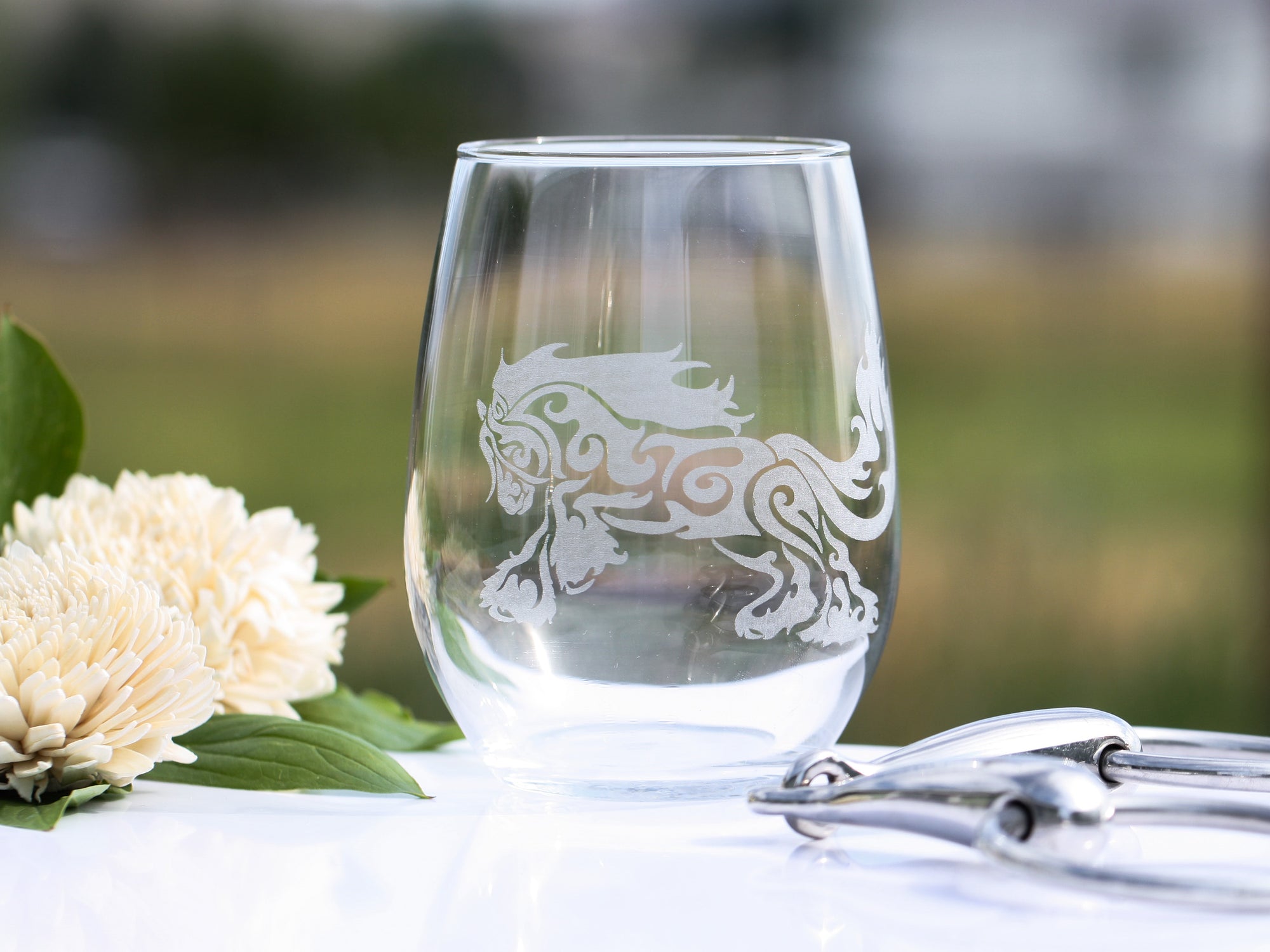 Gypsy Horse Romp Stemless Wine Glass Set