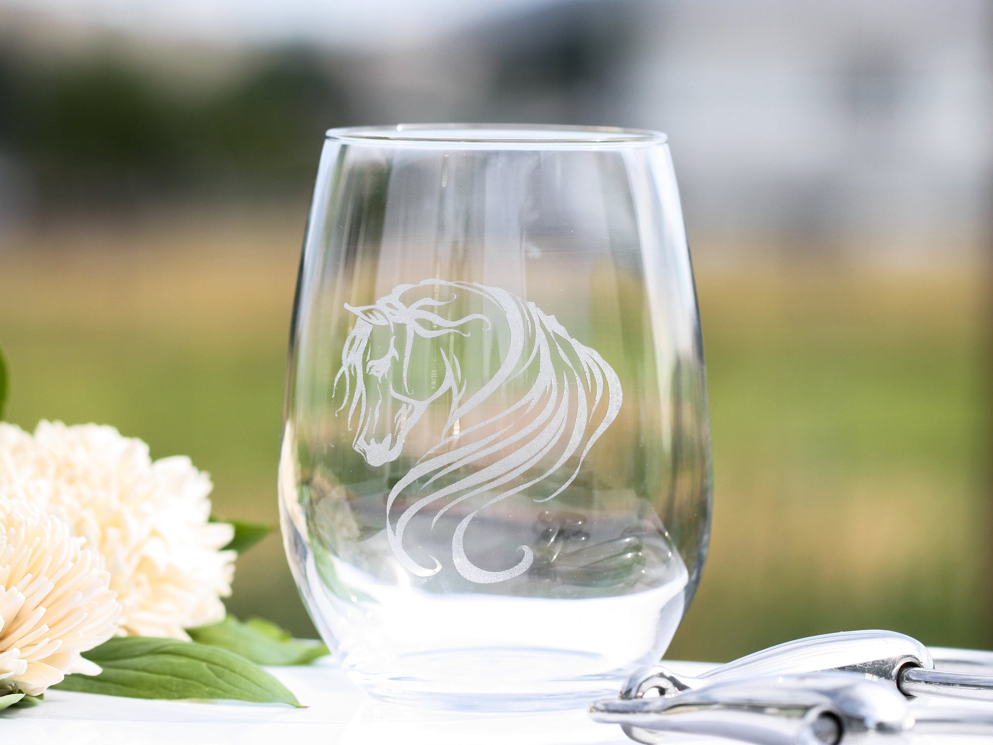 Arabian Horse Stemless Wine Glasses - Breathless