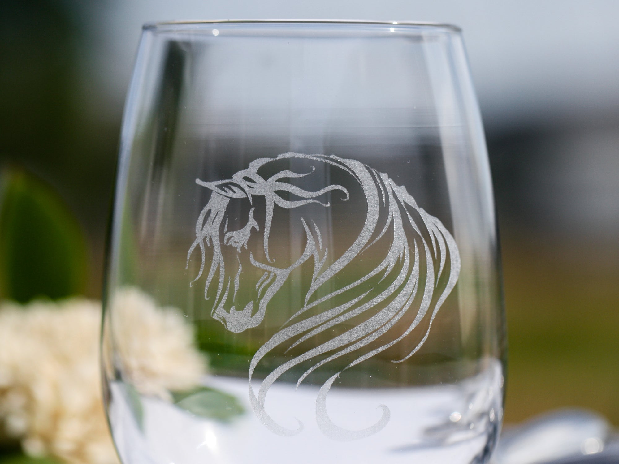 Arabian Horse Stemless Wine Glasses - Breathless