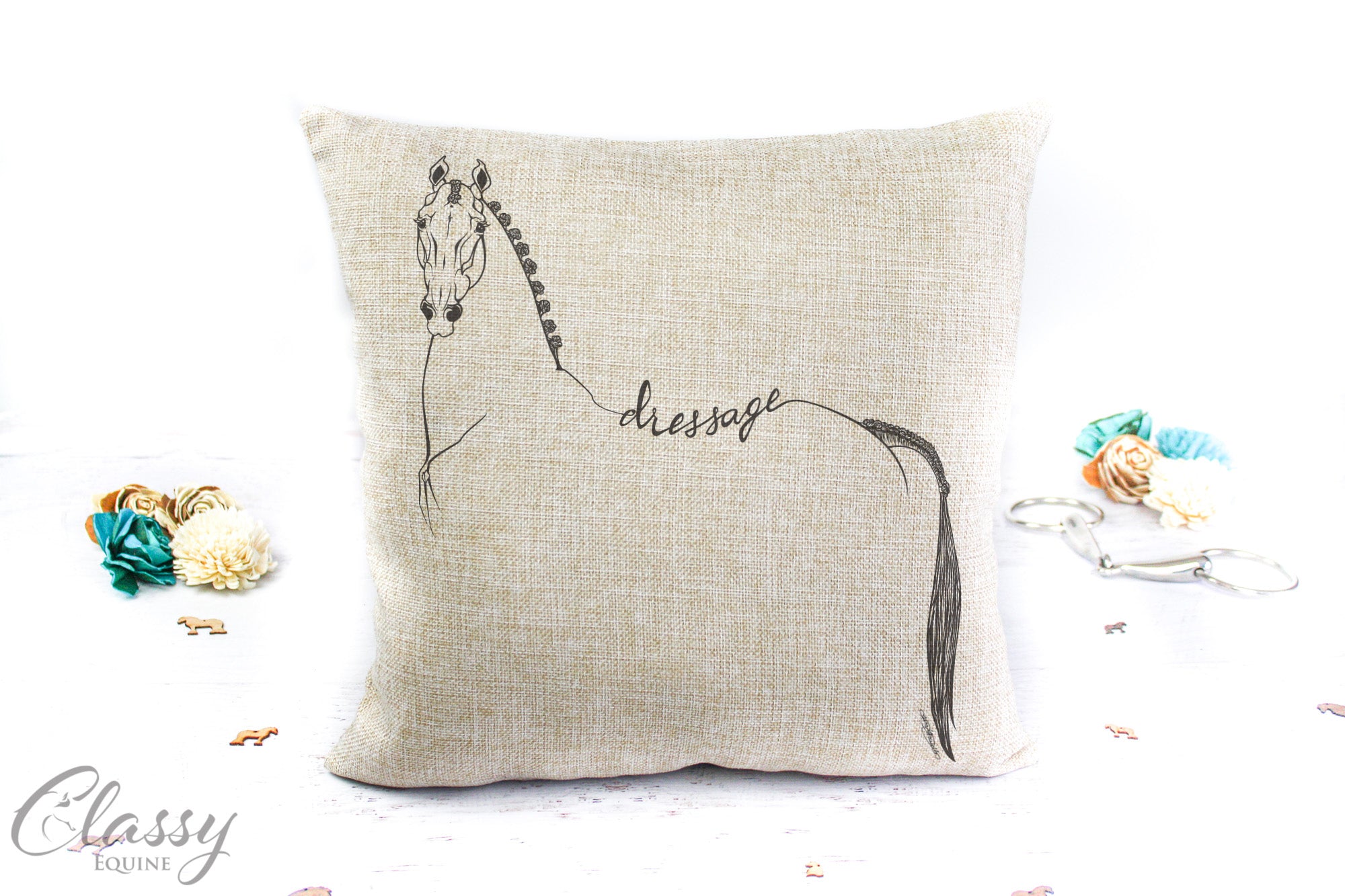 Dressage Horse Pillow Cover