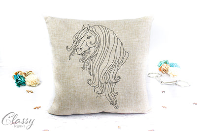 Friesian Horse Pillow Cover - Strength Friesian Mare