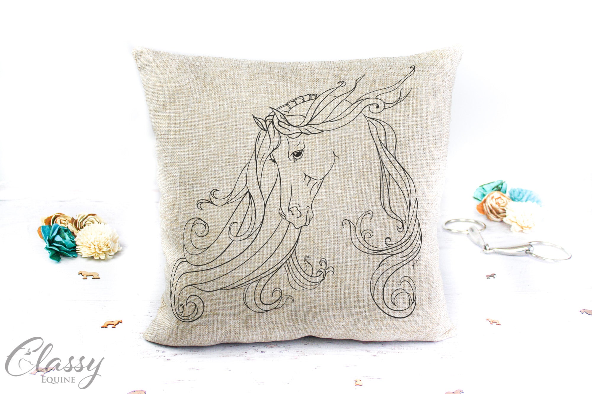 Arabian Horse Pillow Cover -  Grace