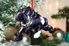 Cantering Black & White Tobiano Gypsy Vanner Horse Christmas Ornament