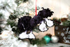 Gypsy Vanner Horse Christmas Ornament - Bucking Black Gypsy Horse