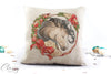 Gypsy Horse Pillow Cover - Buckskin Gypsy Horse Christmas Wreath