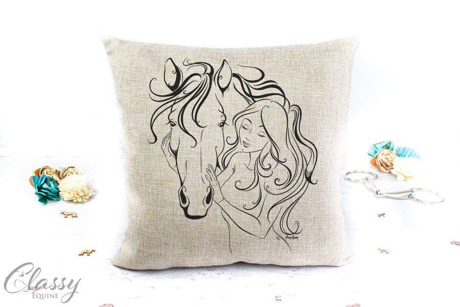 Horse Girl Pillow Cover - Horse Girl