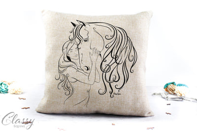 Horse Girl Pillow Cover - Horse Girl Dreams Come True