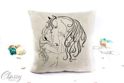Horse Girl Pillow Cover - Horse Girl Dreams Come True