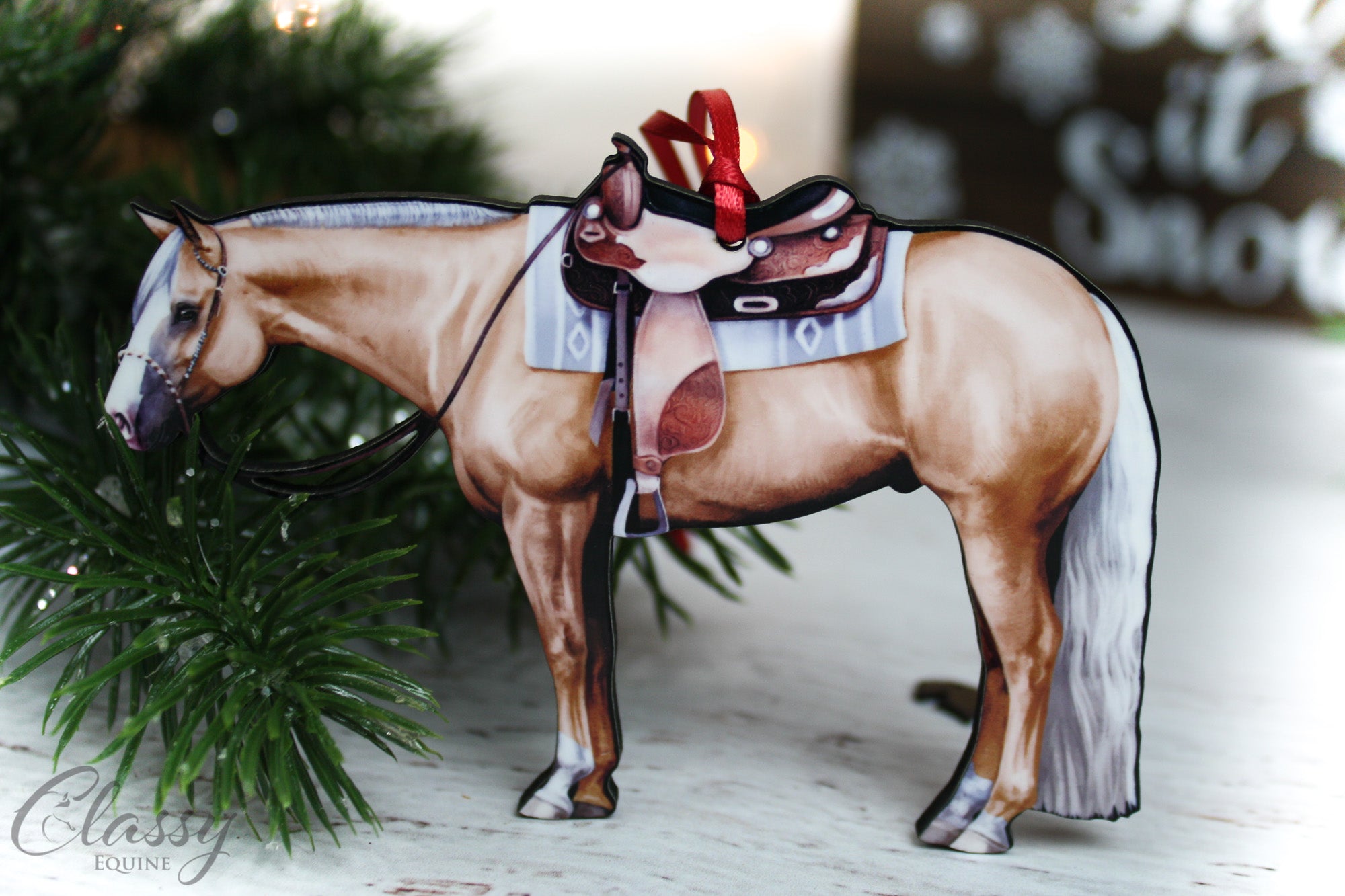 Palomino Western Quarter Horse Ornament