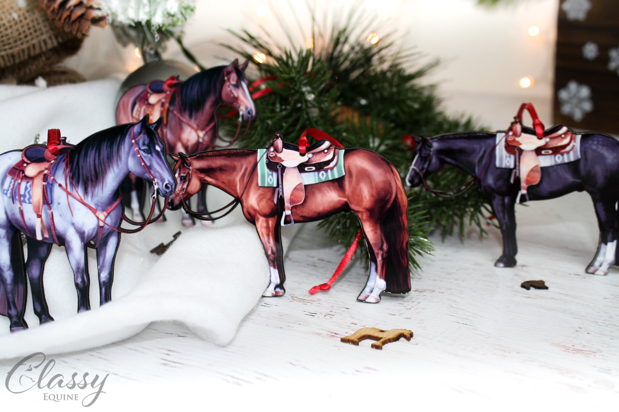 Bay Western Ranch Quarter Horse Ornament